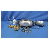 Silver Plated Platter & Napkin Rings, Ceramic