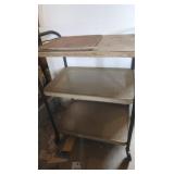 Vintage 3 Shelf Wheeled Cart(Metal) 32x27x16"D