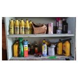 Shelf Contents-Upper 2 Shelves, Oil, Diesel Oil