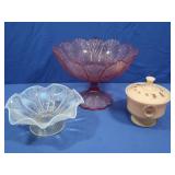 Vintage Westmoreland Hand Painted Candy Dish,