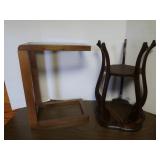 Glass Couch Table 15x10x20" & Wooden Plant Stand