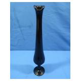 Vintage Fenton Black Glass Thumbprint Bud Vase