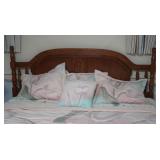 Wooden Bed Headboard, 80x3x51" and Frame, 72x75"