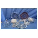 Crystal Relish Tray, Serving Dish, Saucers & More