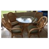 Roca Rattan Patio Furniture Glass Topped Rd Table