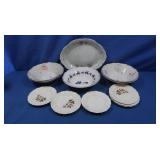 Asst, Soup Bowls, Saucers, Serving Plate