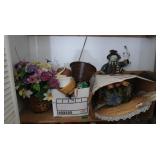 Shelf Contents - Wicker Floral Arrange.,