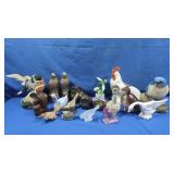 Ceramic & Wood Assortment of Bird Figurines