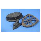 Antique Asbestos Sad Iron Cast iron with Trivet