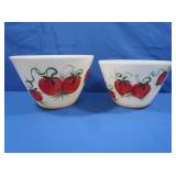 Vintage Fire King Tomatoes Mixing Bowl Set, 2 pcs