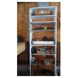 Wooden Shelf Unit 78x30x12" & Contents