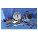 Vintage Dicer, Vintage Graters, Metal Basket &