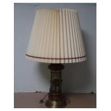Wood & Brass Lamp 30"H