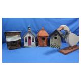 Handmade D?cor-Cabin-Church-Duck-Clay Bird House