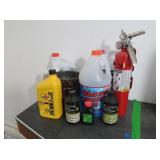Shelf Contents-Motor Oil, Fire Ext. Washer Fluid
