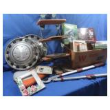 Apple I Book, Wooden Hanging Shelf, Hub Caps &