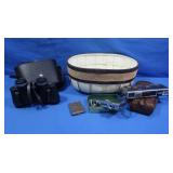 Minolta Pocket Camera, Binoculars, Basket & More