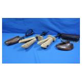 Wooden Shoe Stretchers(2 pr) and Shoe Shine Brush