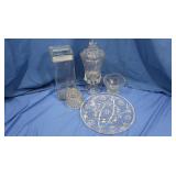 Crystal Serving Platter, Tall Glass Storage