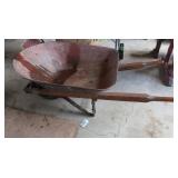Metal Wheelbarrow with Wooden Handles