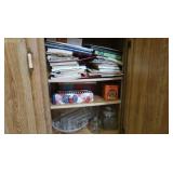 Cabinet Contents-Cookbooks,Misc Glass Dishes