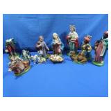 Vintage Paper Machete Nativity Scene Figures from
