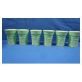 Vintage L.E. Smith Jadeite Dogwood Cups, 6 pcs