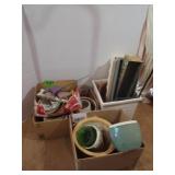 Ceramic & Plastic Plant Pots, Wooden Yard Dï¿½cor