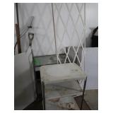 2 Metal Wheeled Carts,29.5x17x34.5"H, 21x15x29"H&