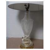 2 Glass Lamps w/Brass Base Approx. 31"