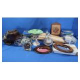 Ceramic Frog, Turtle Sprinkler, Wood w/Marble