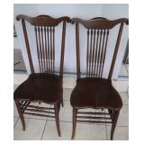 2 Vintage Spindle Back Chairs, Wooden