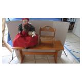 Wooden Bench, 2 Sm Wooden Benches with backs,