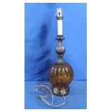 Glass/Metal Lamp, no Shade, 24" Tall