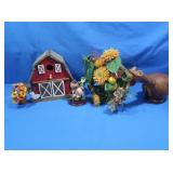 Barn Birdhouse-Goose Bottle-Wicken Horn D?cor