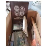 Wooden, Canvas Seat, Step Stool, Books,