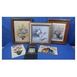 Mixed Wall Dï¿½cor, Framed Art, Floral Crewel