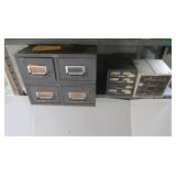 2 Metal Index Card Cabinets 5.5x16x13"
