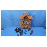 Vintage German Cuckoo Clock w/2 Weights, Sm