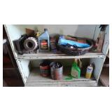 Shelf Contents-Bottom 2 Shelves, Oil Pan, Nails &