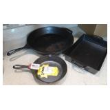 Lodge Cast Iron Skillets 15" & 8" & Lodge Cast