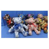 Box of Handmade Fabric Teddy Bears
