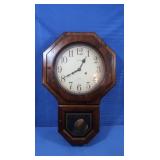 Vintage Verichron Wall Clock 17x26", Keywind