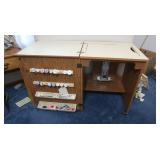 Sewing Table/Cabinet 23x19.75x30" and contents,
