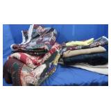 Fabric Remnants& Woven Afghans
