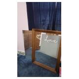 Wood Framed Mirror 29x38, Lg Mirror 36" Square
