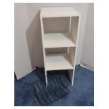 Wooden Shelf Stand 12x12x30" & Metal Record Album