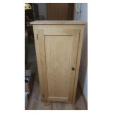 Wooden Cabinet 22.75x11x48.25", 4 Shelves, some