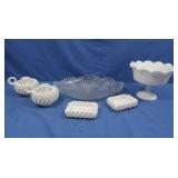 Hobnail Milk Glass Candy Dish,Candleholder