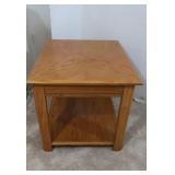 Large Wooden End Table w/Shelf 28x24x22"